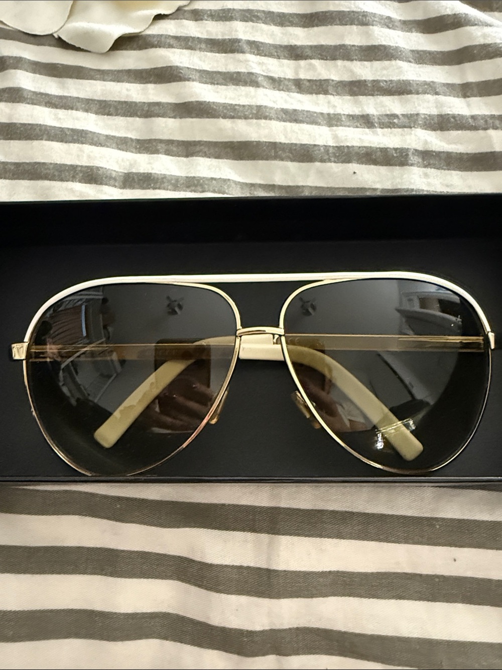 Gucci white&gold Aviator Sunglasses💛